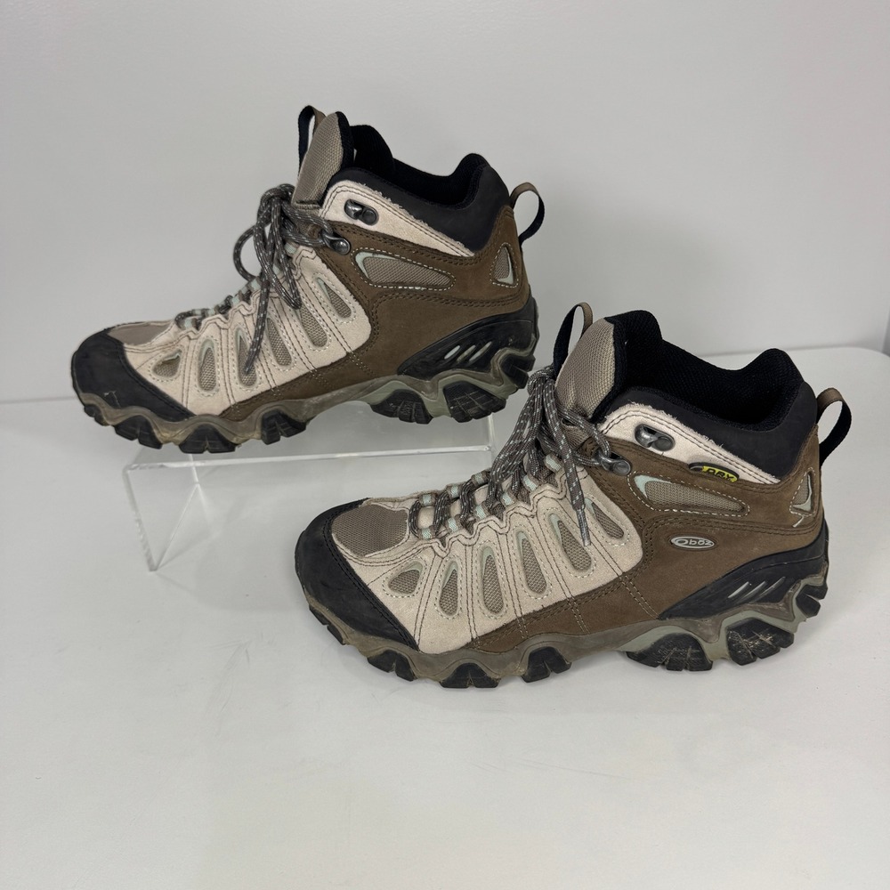 Oboz Bridger B-DRY Waterproof Hiking Boots Brown Tan Mid Top Womens 8.5 Gorpcore
